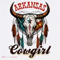 Arkansas Cowgirl Rodeo Western Country Longhorn Skull T-Shirt thumb 7