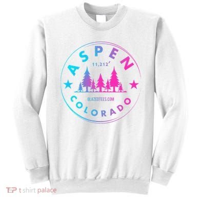 Aspen Colorado Retro Big Mountain Forest Sweatshirt