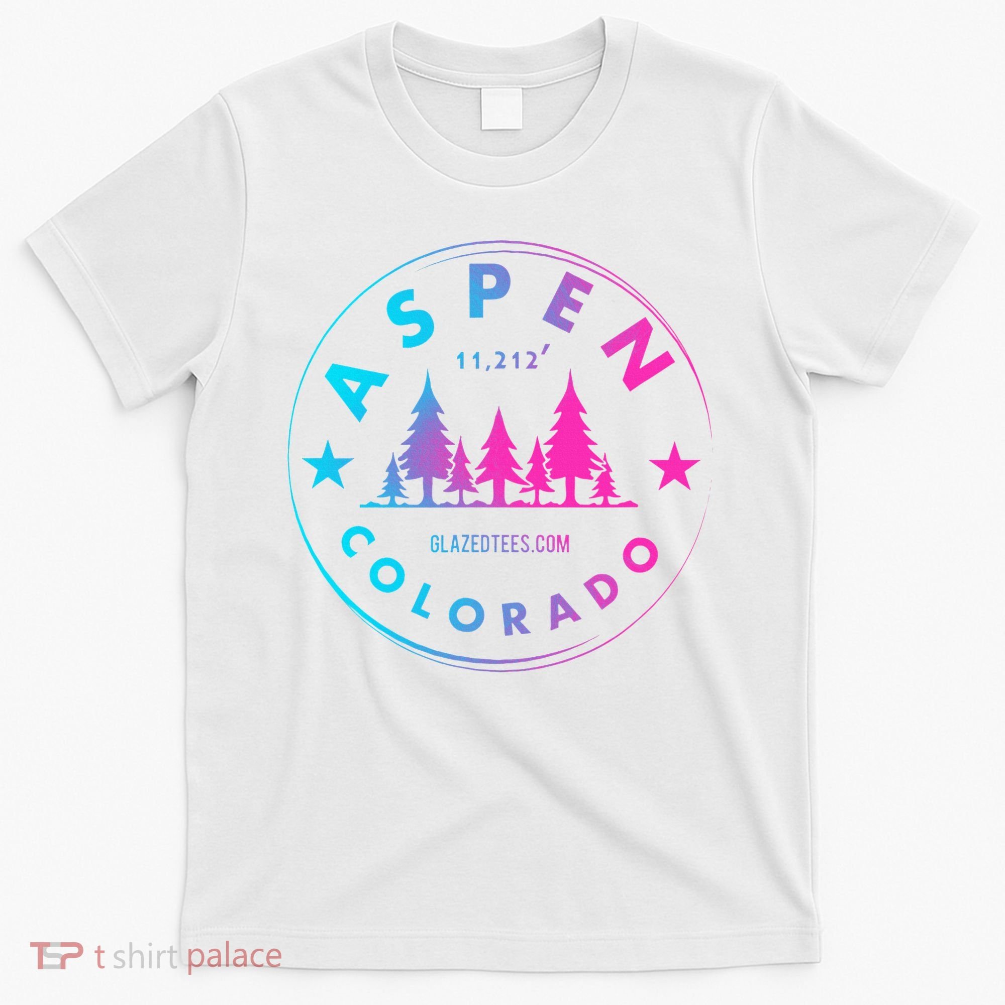 Aspen Colorado Retro Big Mountain Forest T-Shirt