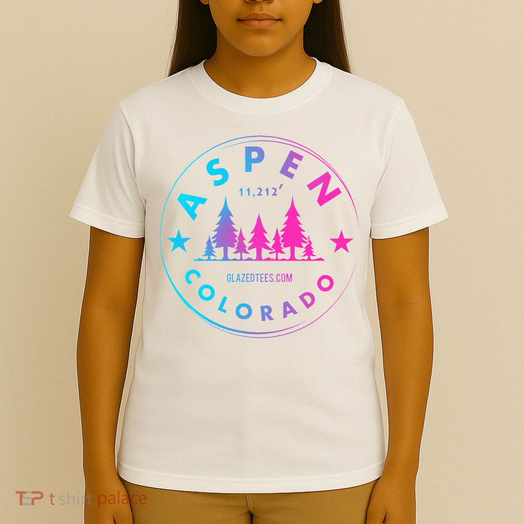 Aspen Colorado Retro Big Mountain Forest T-Shirt