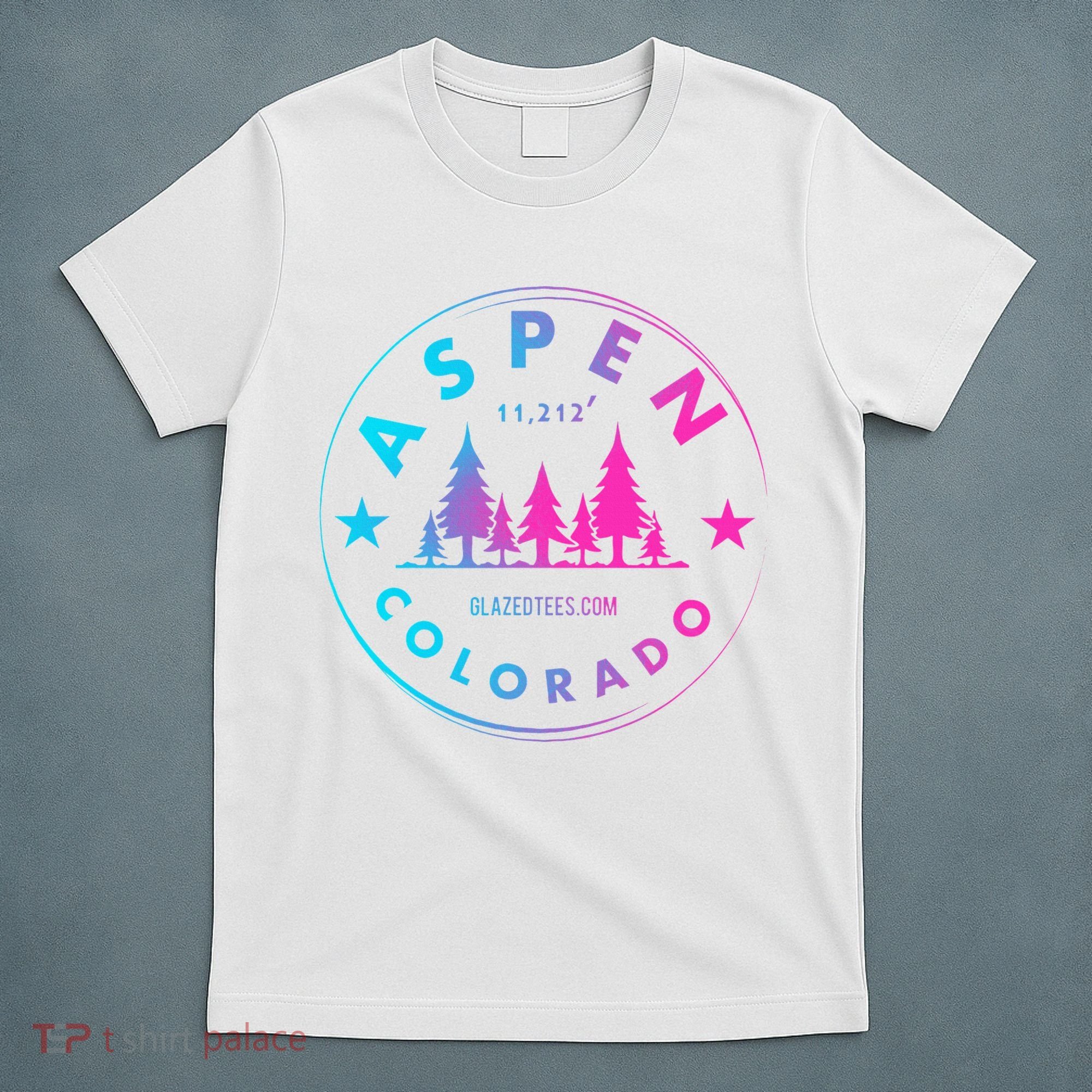 Aspen Colorado Retro Big Mountain Forest T-Shirt