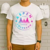 Aspen Colorado Retro Big Mountain Forest T-Shirt thumb 6
