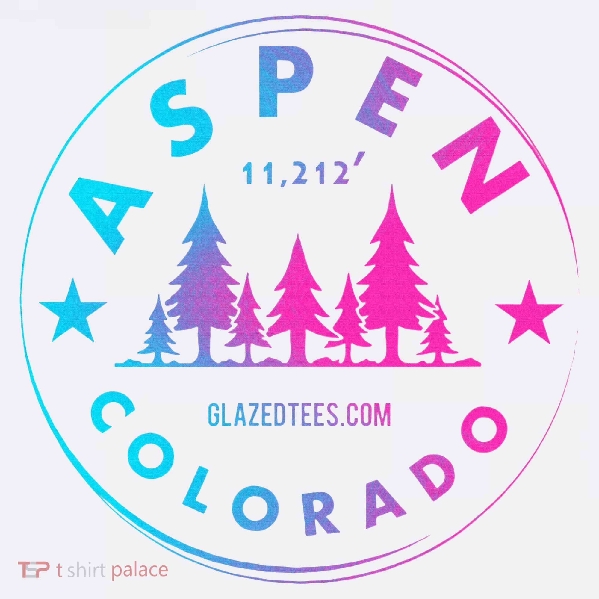 Aspen Colorado Retro Big Mountain Forest T-Shirt