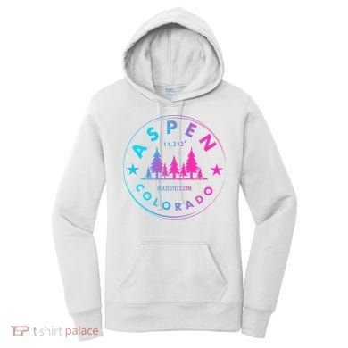 Aspen Colorado Retro Big Mountain Forest Women's Hoodie