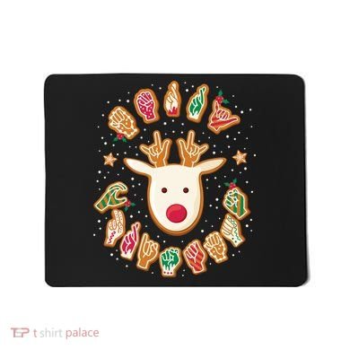 Asl Christmas Reindeer American Sign Language Gingerbread Mousepad