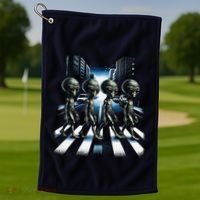 Aliens Crosswalk Roswell Golf Towel thumb 1