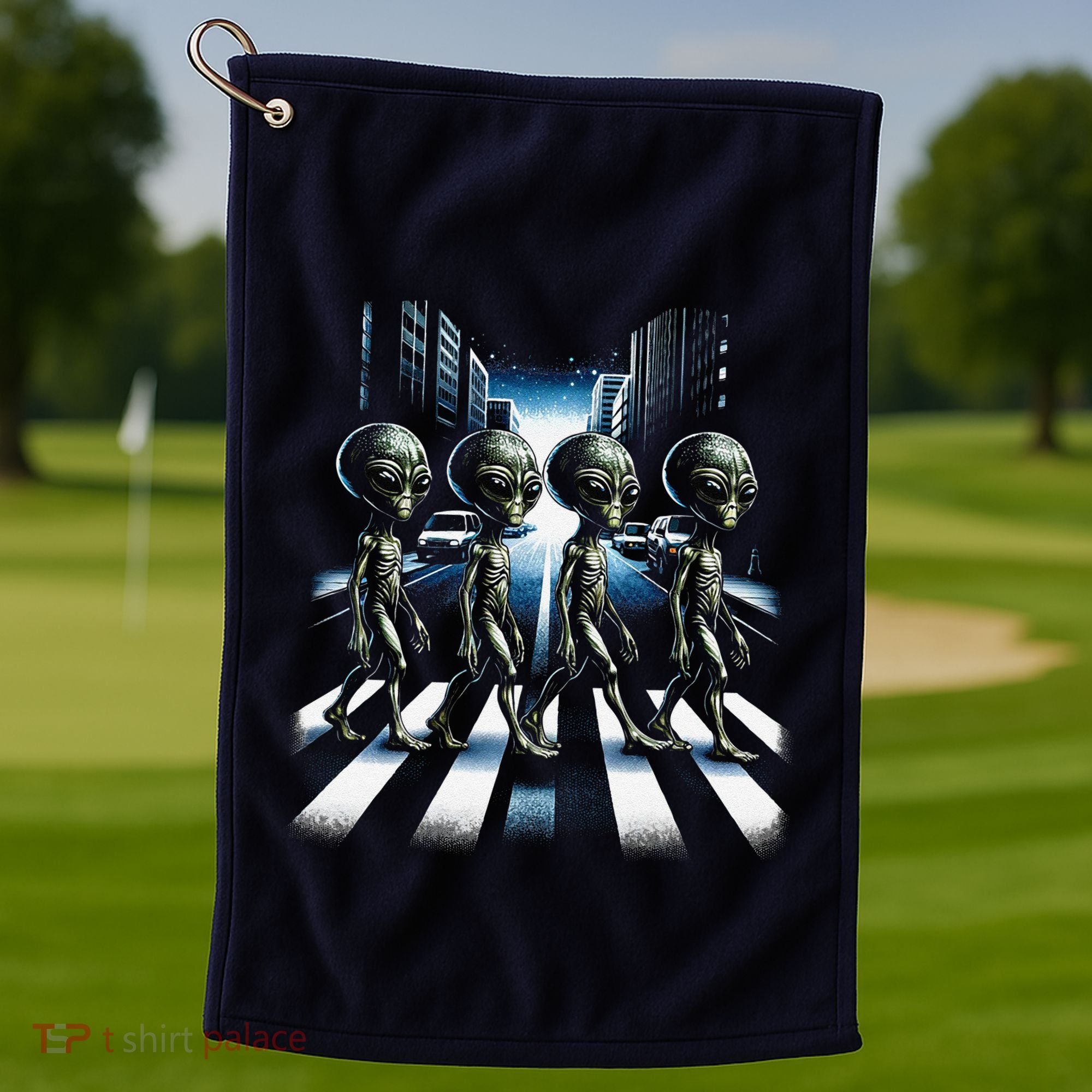 Aliens Crosswalk Roswell Golf Towel