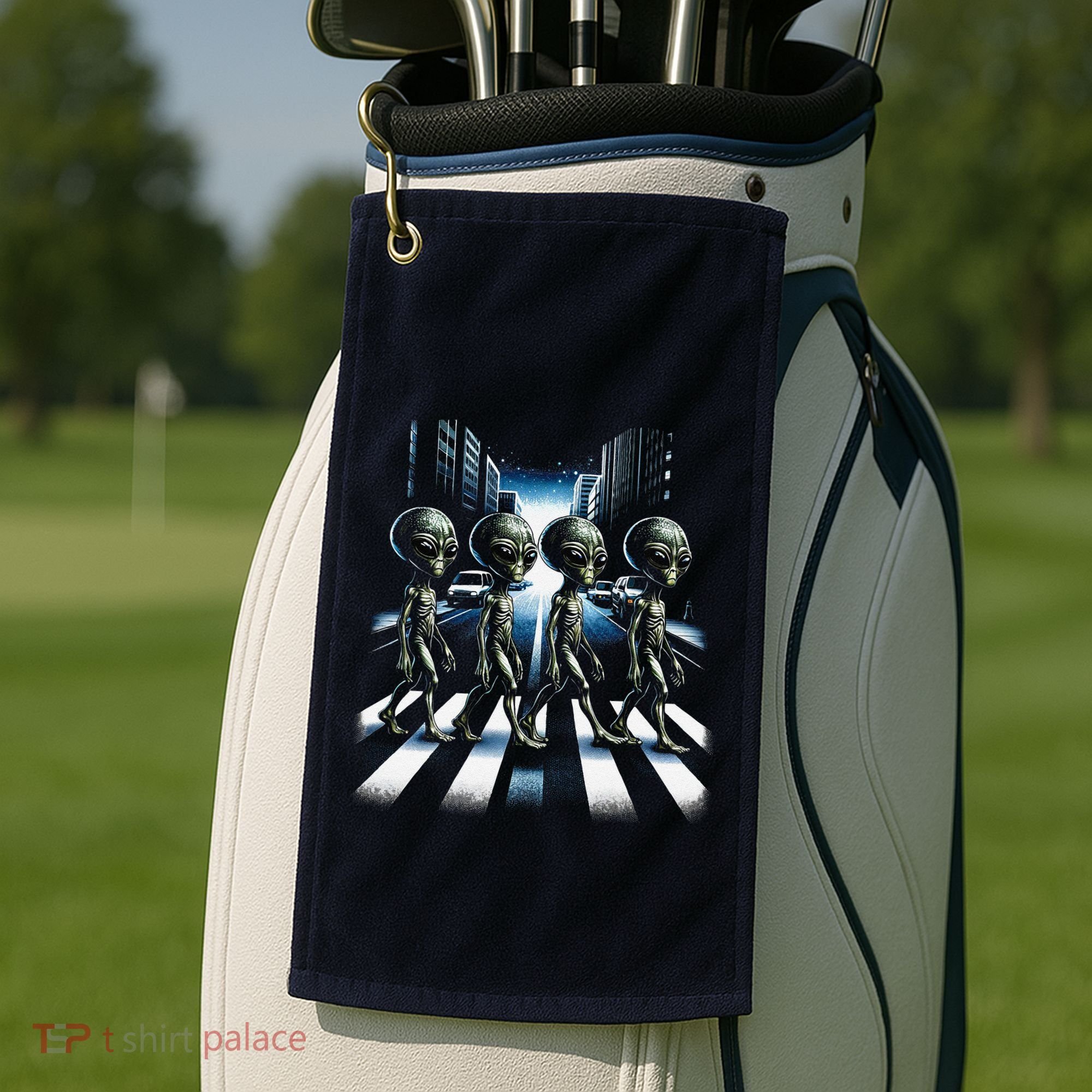 Aliens Crosswalk Roswell Golf Towel