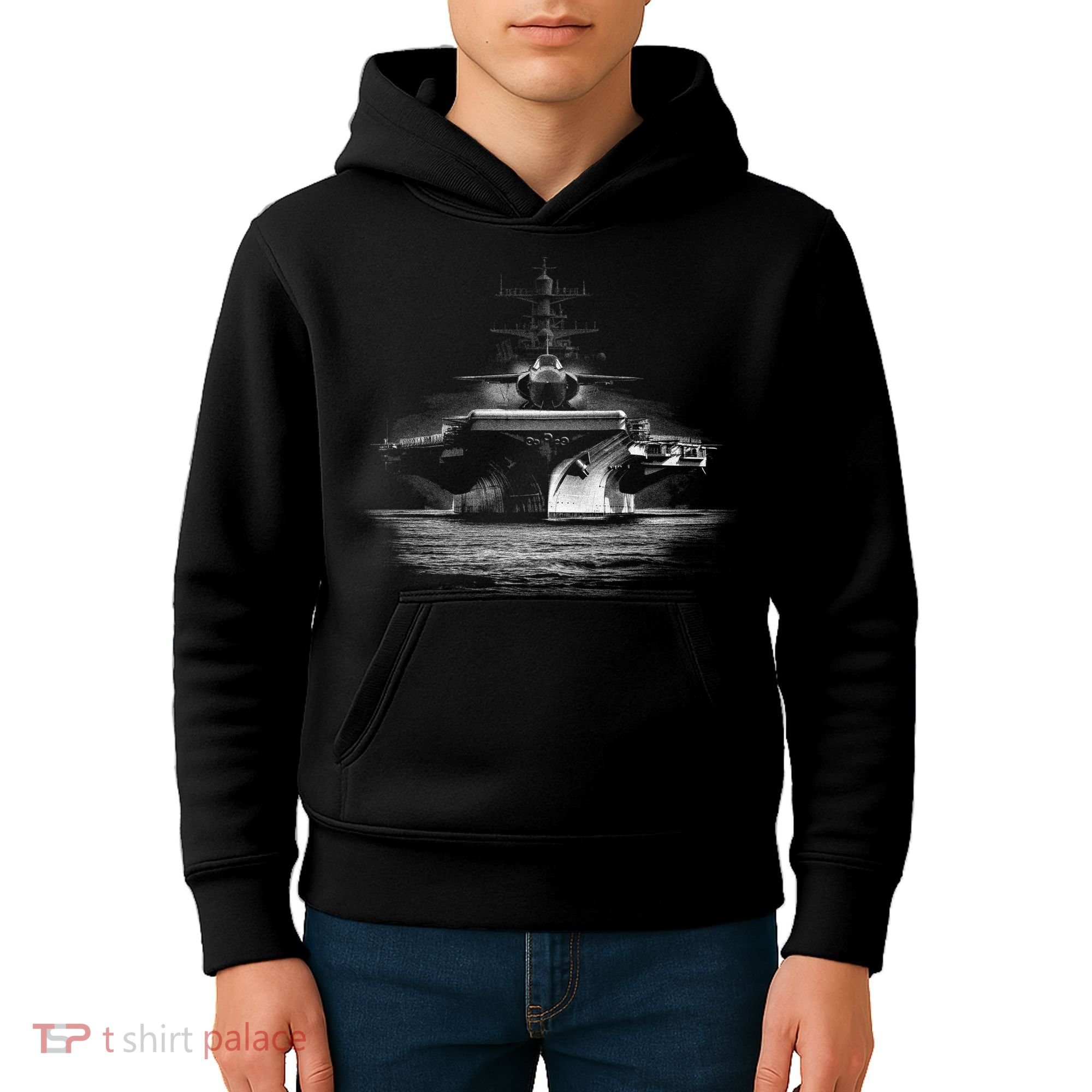 Aircraft Carrier Realistic Kids Hoodie