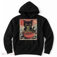 Anime Cat Ramen Noodles Anime Cat Ramen Japanese Funny Graphic Hoodie thumb 0