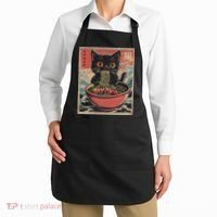 Anime Cat Ramen Noodles Anime Cat Ramen Japanese Funny Graphic Apron thumb 2