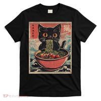 Anime Cat Ramen Noodles Anime Cat Ramen Japanese Funny Graphic T-Shirt thumb 0