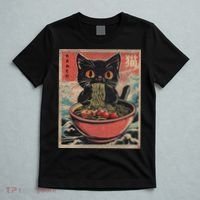 Anime Cat Ramen Noodles Anime Cat Ramen Japanese Funny Graphic T-Shirt thumb 5