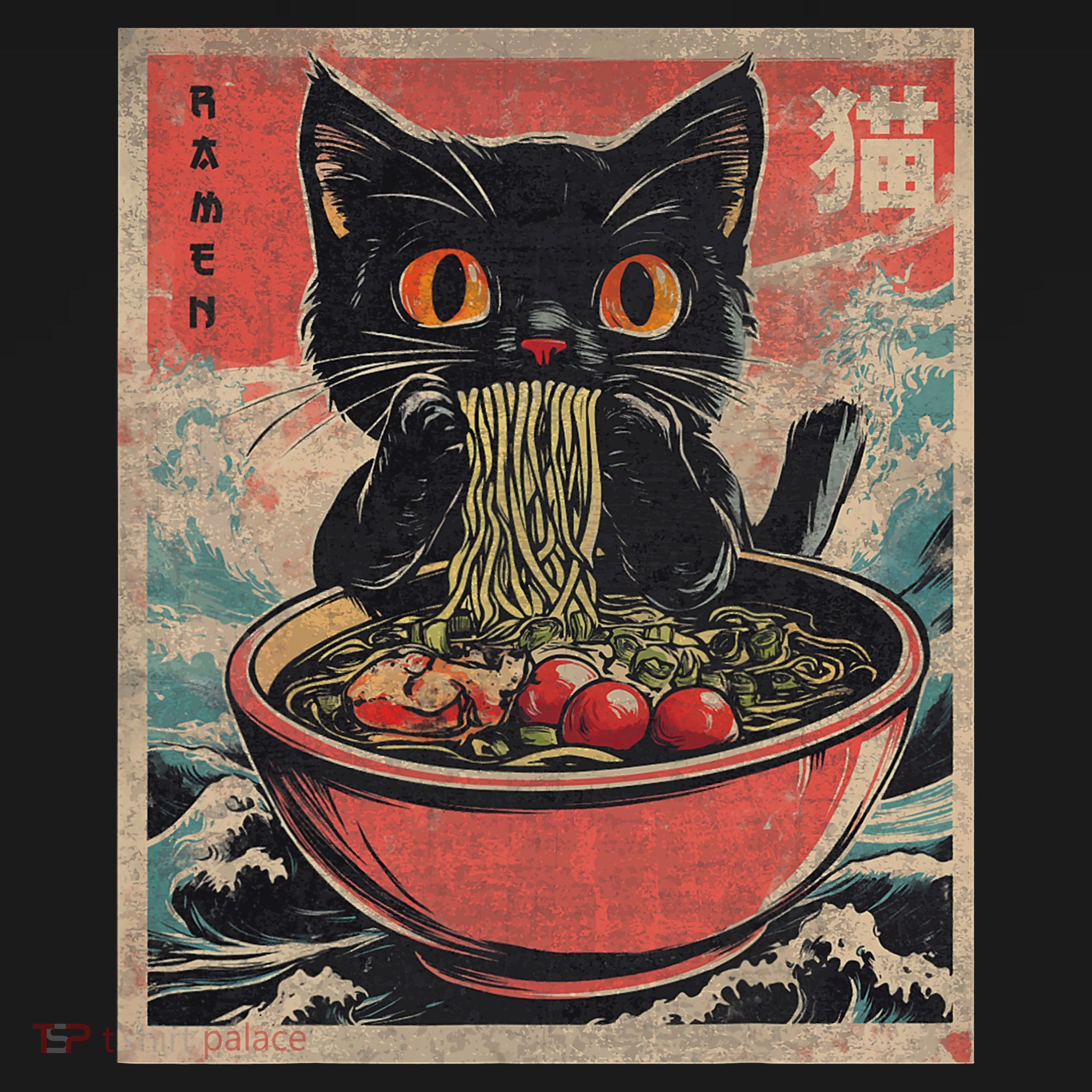 Anime Cat Ramen Noodles Anime Cat Ramen Japanese Funny Graphic Women's Hoodie