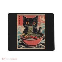 Anime Cat Ramen Noodles Anime Cat Ramen Japanese Funny Graphic Mousepad thumb 0