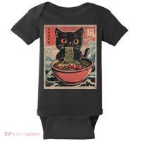 Anime Cat Ramen Noodles Anime Cat Ramen Japanese Funny Graphic Baby Bodysuit thumb 0