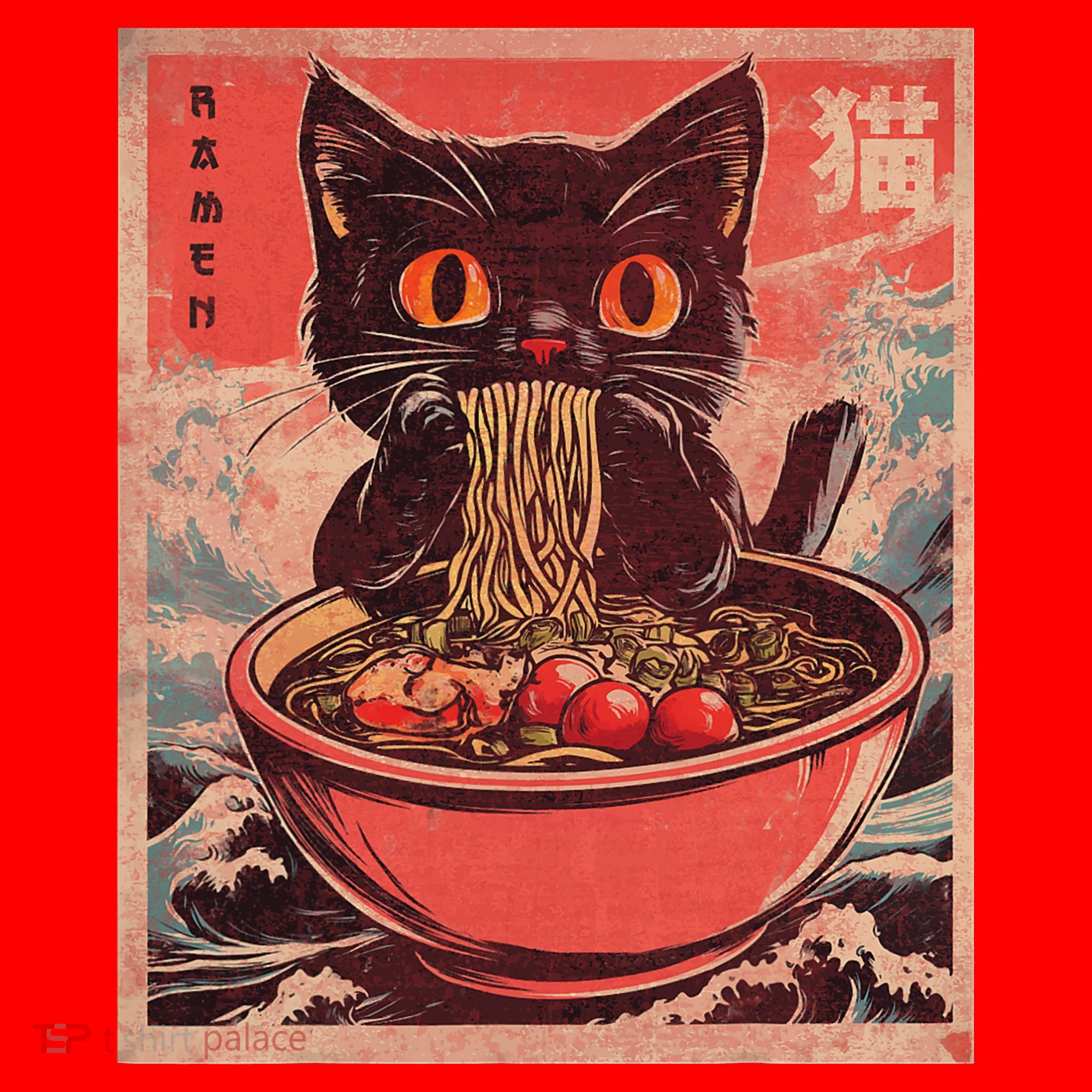 Anime Cat Ramen Noodles Anime Cat Ramen Japanese Funny Graphic Santa Hat