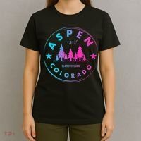Aspen Colorado Retro Big Mountain Forest T-Shirt thumb 4