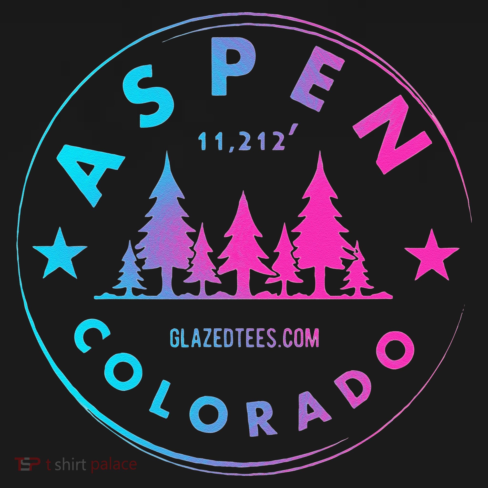 Aspen Colorado Retro Big Mountain Forest T-Shirt