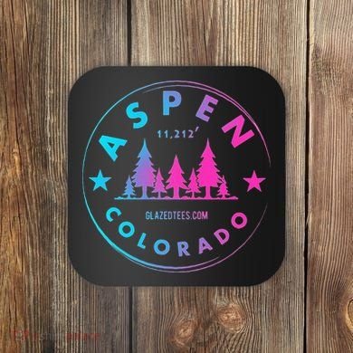 Aspen Colorado Retro Big Mountain Forest Coaster