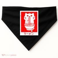 Anime Cat Ramen Kawaii Neko Noodles USA-Made Doggie Bandana thumb 0