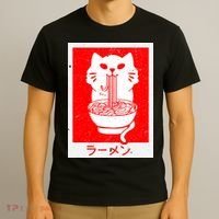 Anime Cat Ramen Kawaii Neko Noodles T-Shirt thumb 3