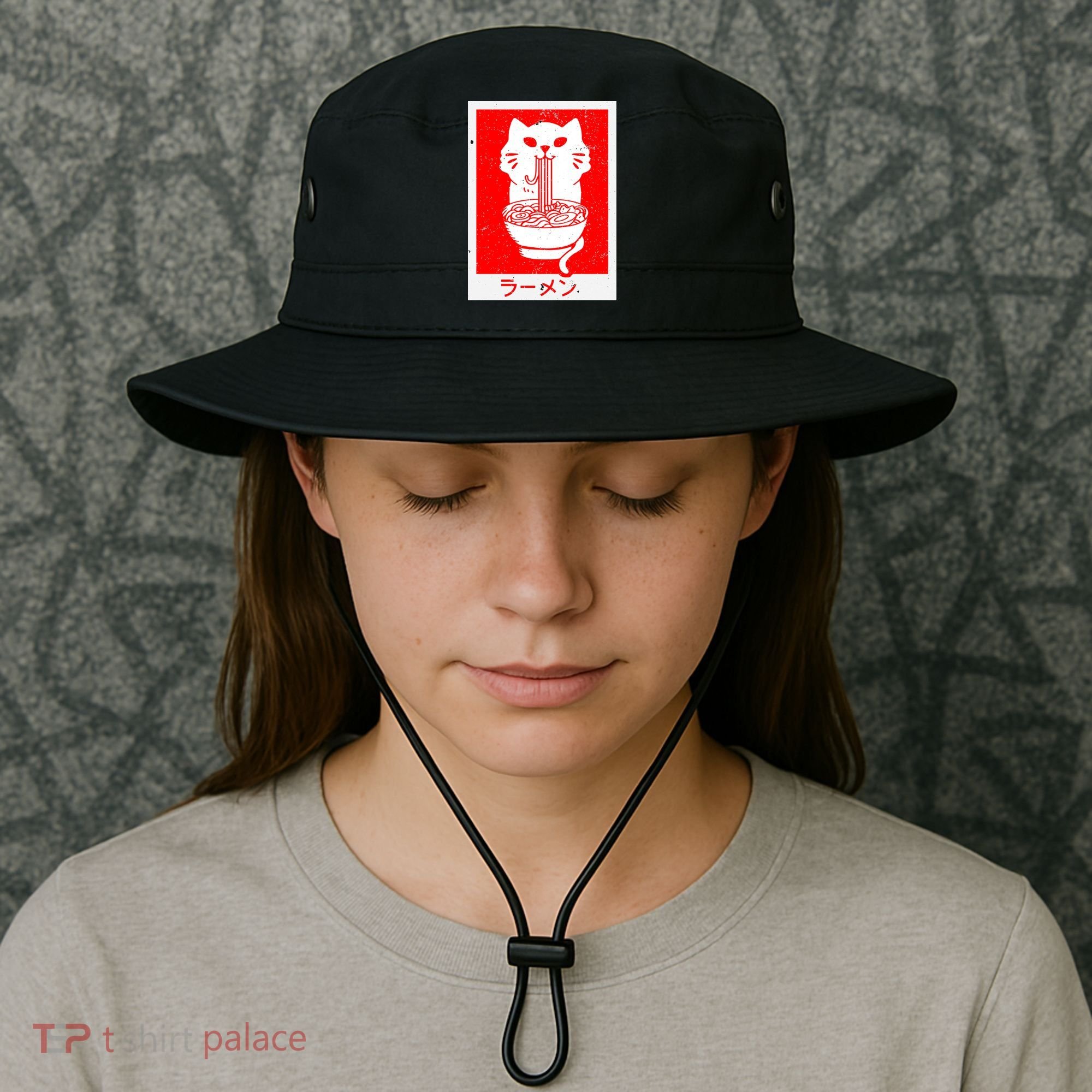 Anime Cat Ramen Kawaii Neko Noodles Bucket Hat