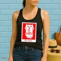 Anime Cat Ramen Kawaii Neko Noodles Women's Tank Top thumb 2