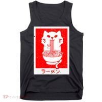 Anime Cat Ramen Kawaii Neko Noodles Tank Top thumb 0