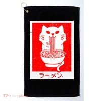 Anime Cat Ramen Kawaii Neko Noodles Golf Towel thumb 0