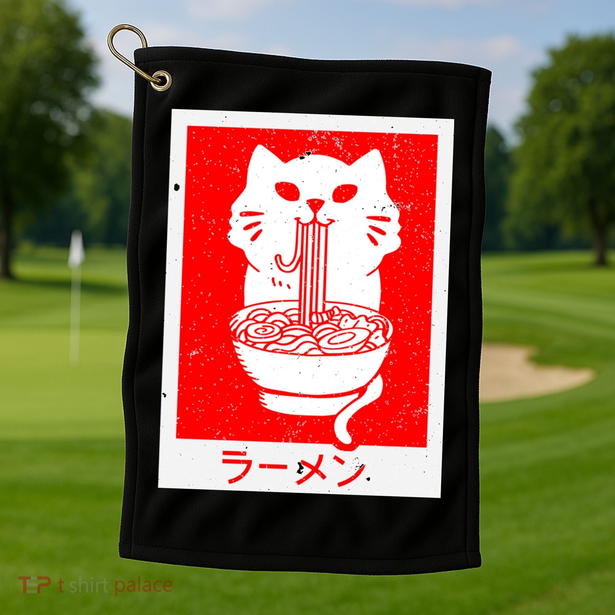 Anime Cat Ramen Kawaii Neko Noodles Golf Towel