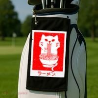 Anime Cat Ramen Kawaii Neko Noodles Golf Towel thumb 2
