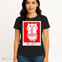 Anime Cat Ramen Kawaii Neko Noodles Women's T-Shirt thumb 4