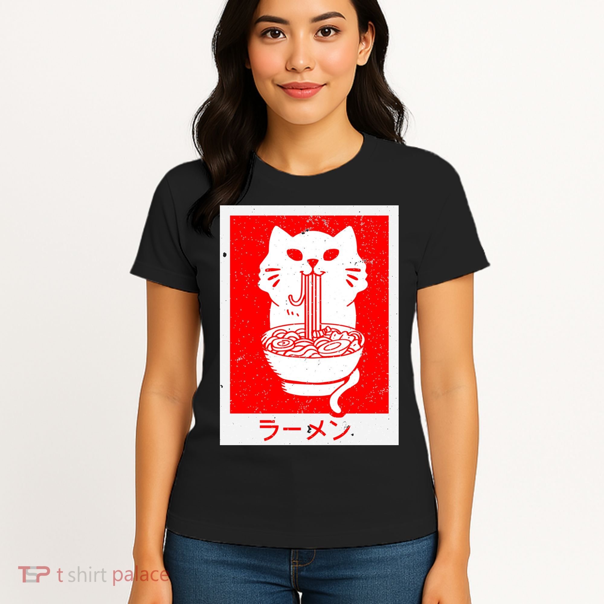 Anime Cat Ramen Kawaii Neko Noodles Women's T-Shirt