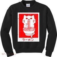 Anime Cat Ramen Kawaii Neko Noodles Kids Sweatshirt thumb 0