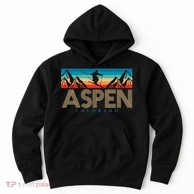 Aspen Colorado Ski Sunset Mountain Hoodie