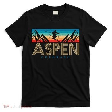 Aspen Colorado Ski Sunset Mountain T-Shirt