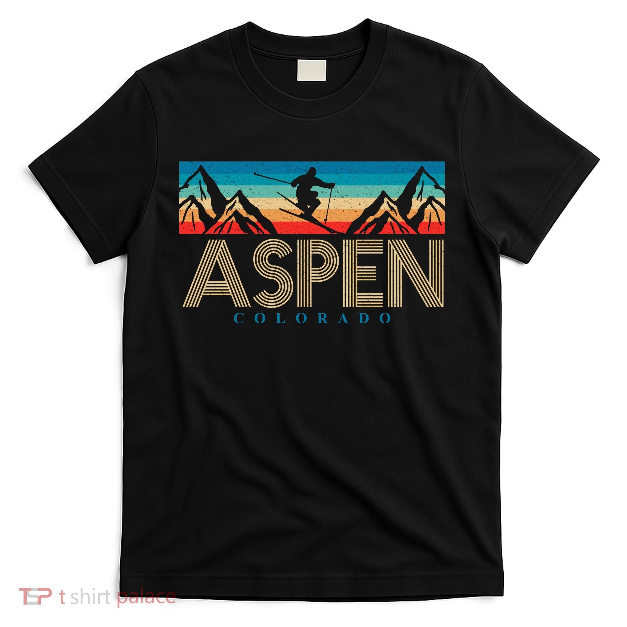 Aspen Colorado Ski Sunset Mountain T-Shirt