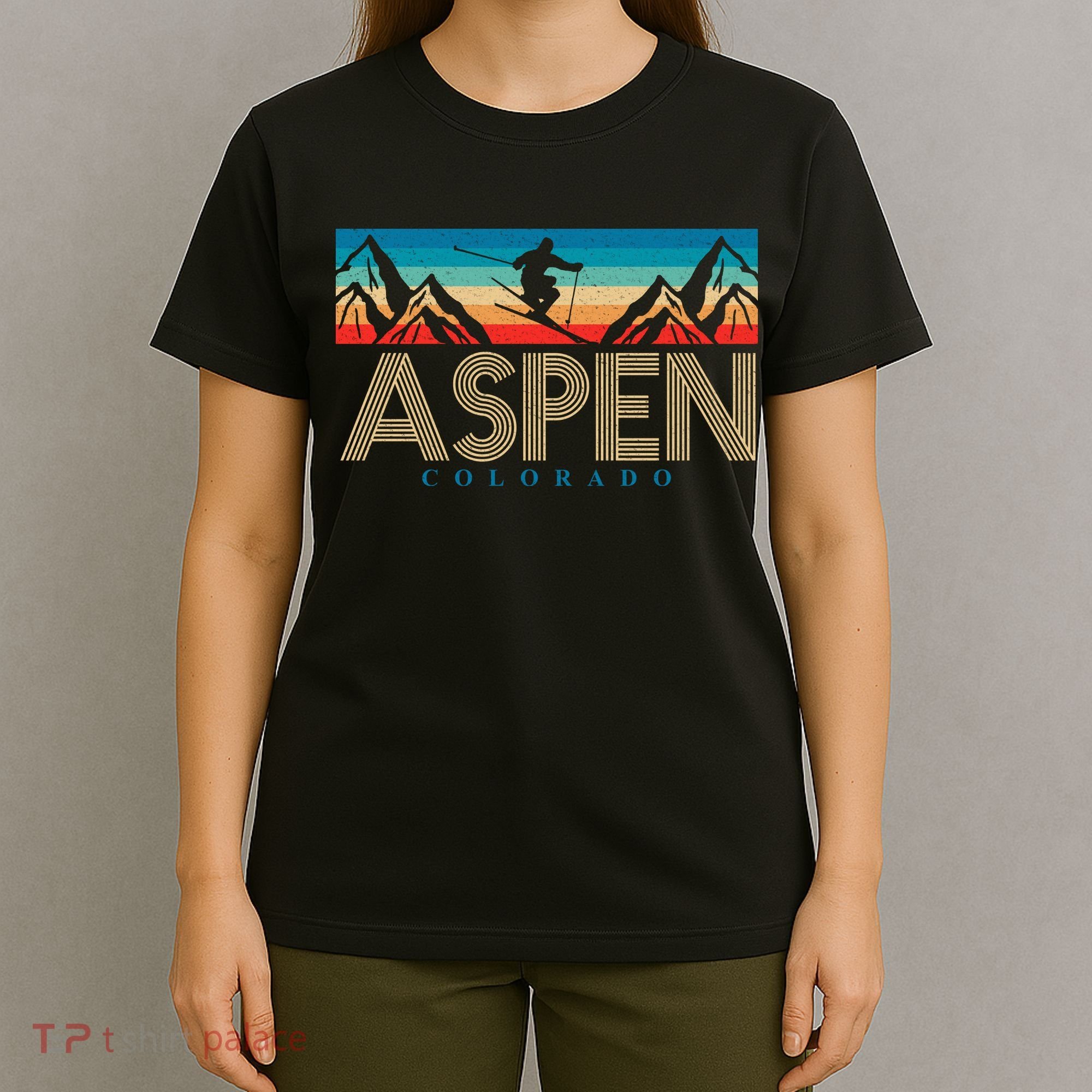 Aspen Colorado Ski Sunset Mountain T-Shirt