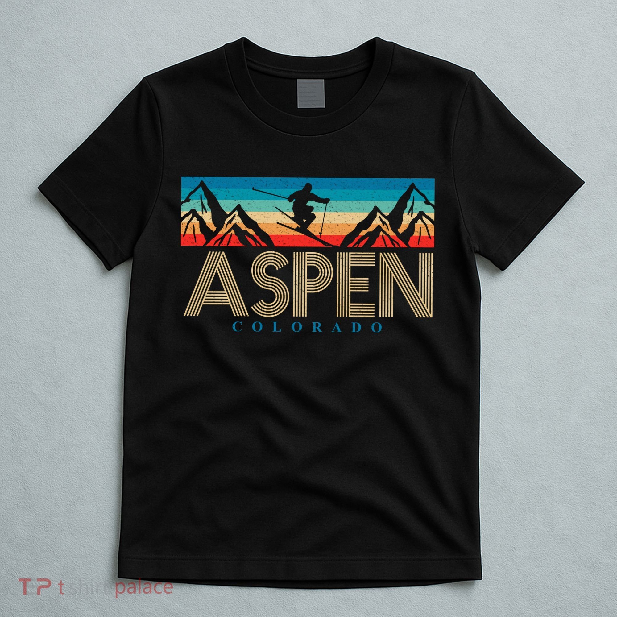 Aspen Colorado Ski Sunset Mountain T-Shirt