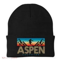 Aspen Colorado Ski Sunset Mountain Beanie thumb 0