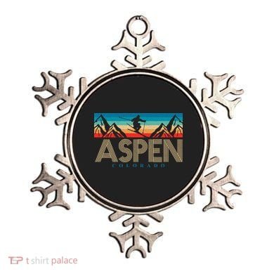 Aspen Colorado Ski Sunset Mountain Ornament