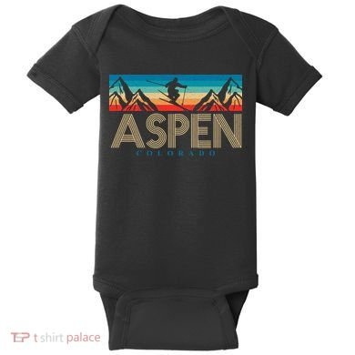 Aspen Colorado Ski Sunset Mountain Baby Bodysuit