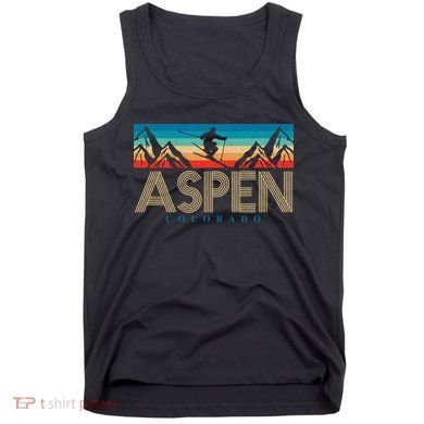 Aspen Colorado Ski Sunset Mountain Tank Top