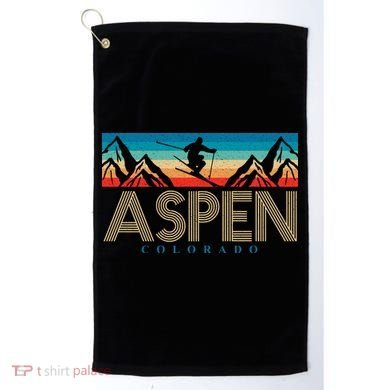 Aspen Colorado Ski Sunset Mountain Golf Towel
