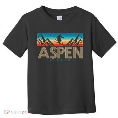 Aspen Colorado Ski Sunset Mountain Toddler T-Shirt