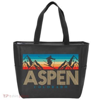 Aspen Colorado Ski Sunset Mountain Tote Bag