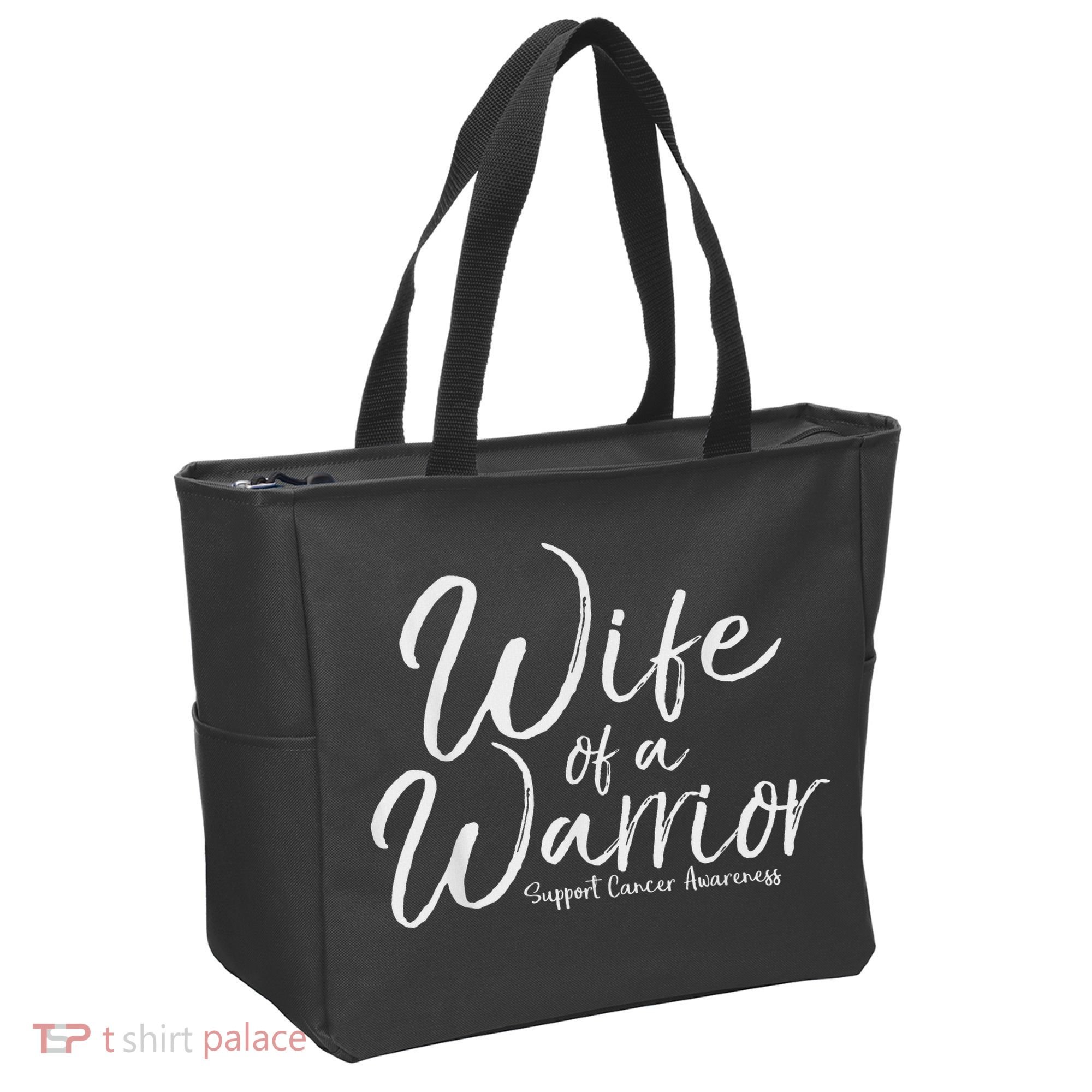 Awareness Cancer Support Gift For Husband Wife Of A Warrior Tote Bag