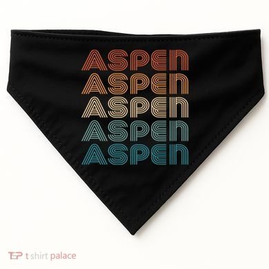 Aspen Colorado Skiing Mountain Retro Great Gift USA-Made Doggie Bandana