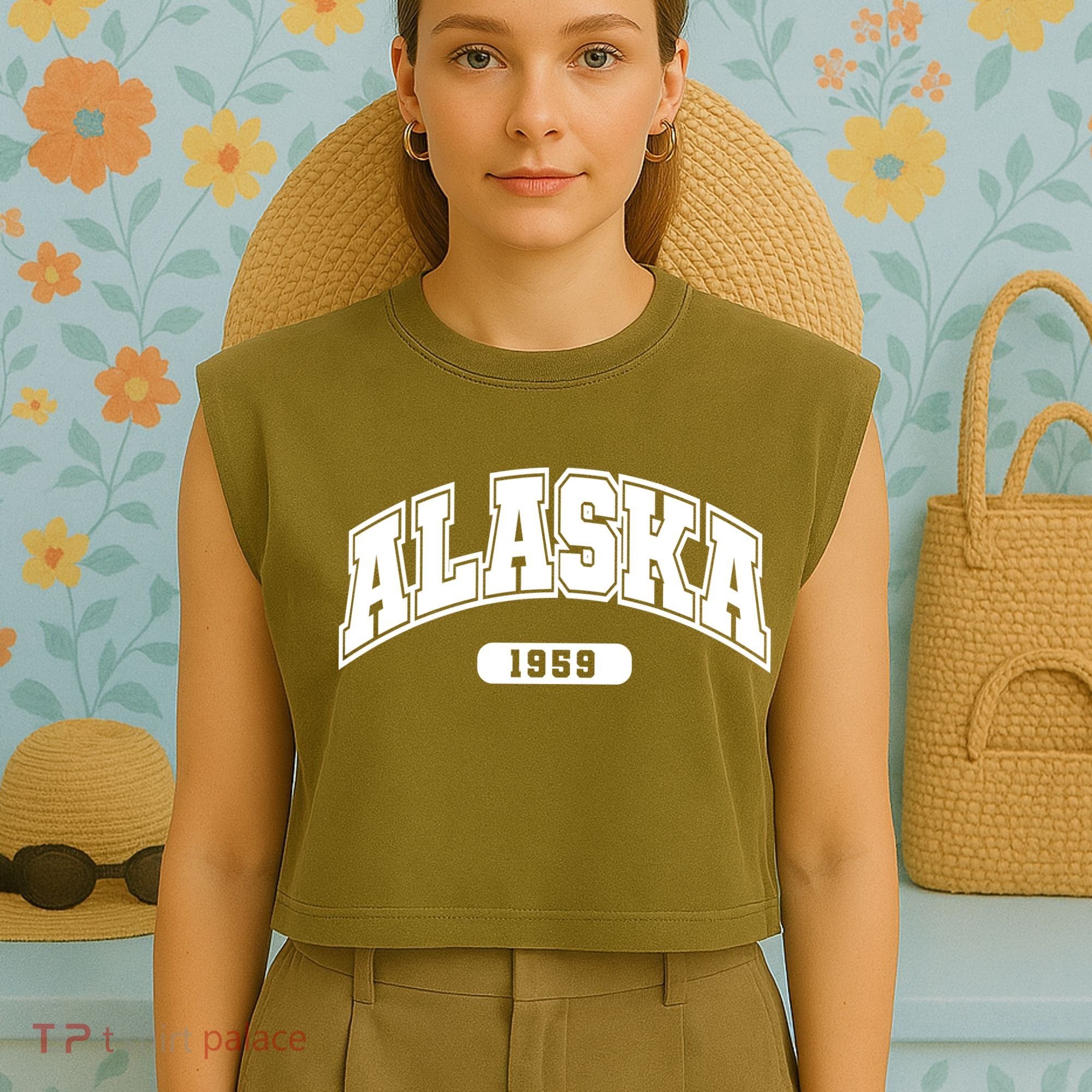 Alaska Collegiate Style 1959 Garment-Dyed Women's Muscle Tee